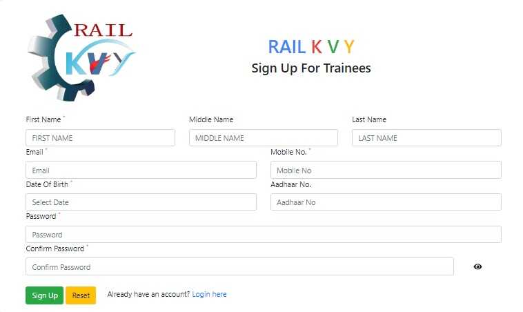 Rail Kaushal Vikas Yojana Application Form