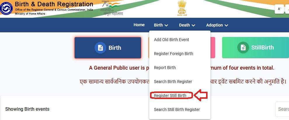 Birth Certificate (Register Still Birth)